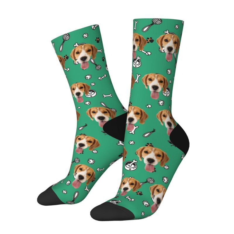 Customised sokken met gezicht dierenpoten en speelgoed voor dierenliefhebbers