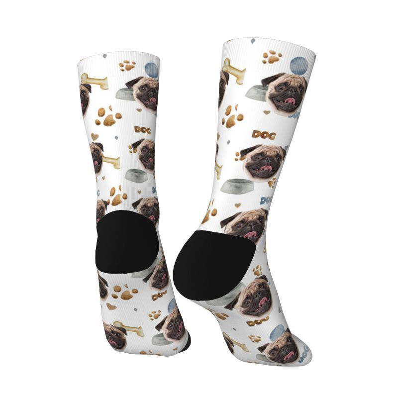Customizable Dog Face Socks Printed with Dog Items for Pet Lovers