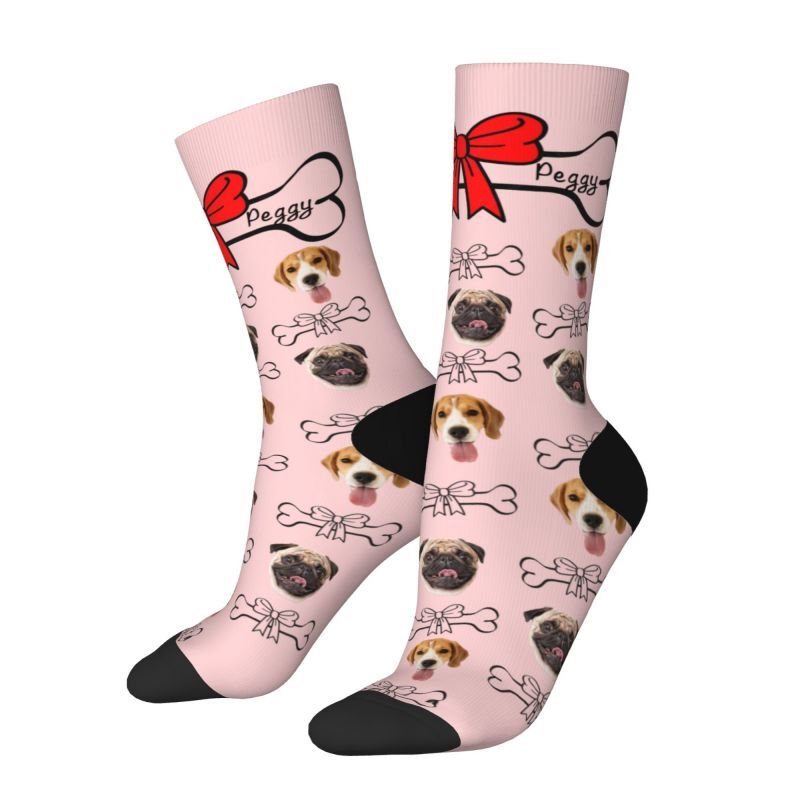 Gepersonaliseerde sokken met gezicht "Bone Gift" cadeau voor dierenliefhebbers