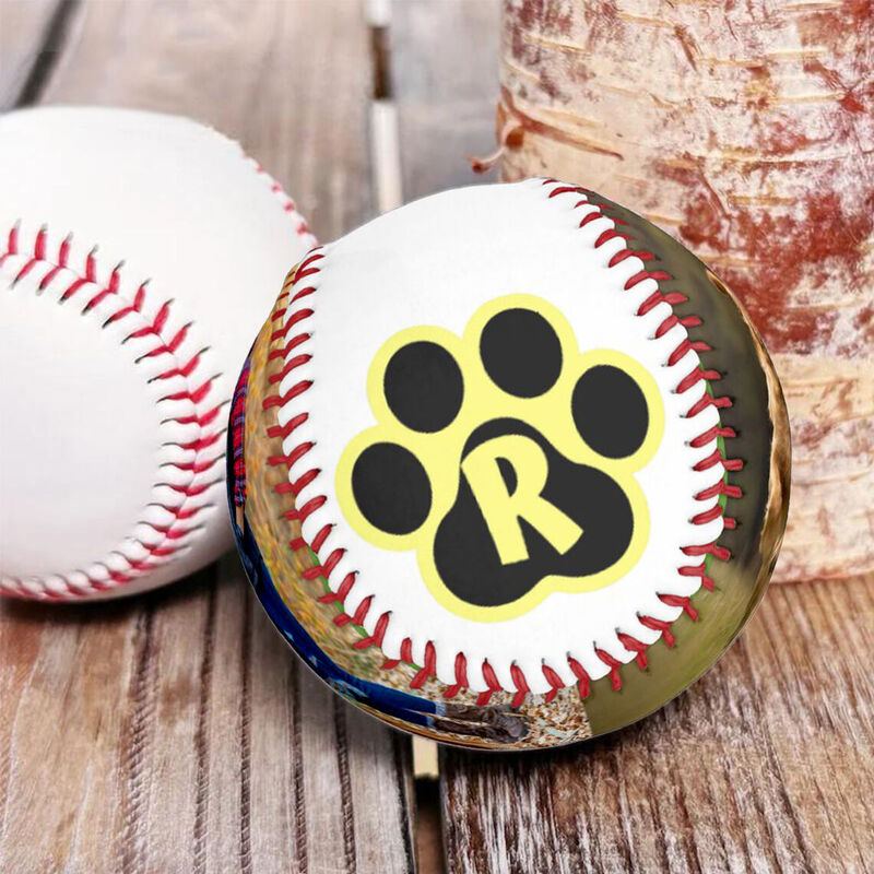 Customized Baseball Pet Paw Prints with Photo Added as a Gift for Pet Lovers