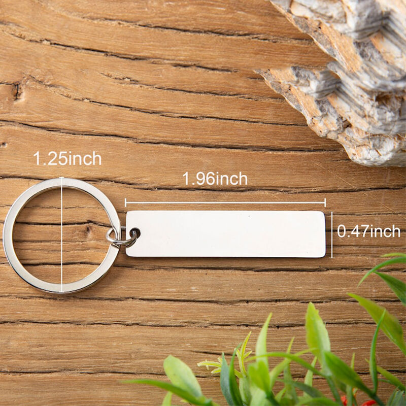 Gepersonaliseerde metalen sleutelhanger met aangepaste tekst Eenvoudig cadeau