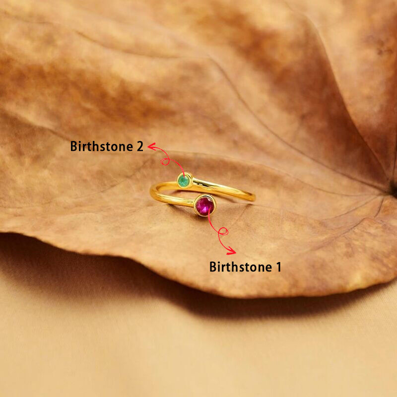 Personalized Birthstone Ring Simple Gift for Couples