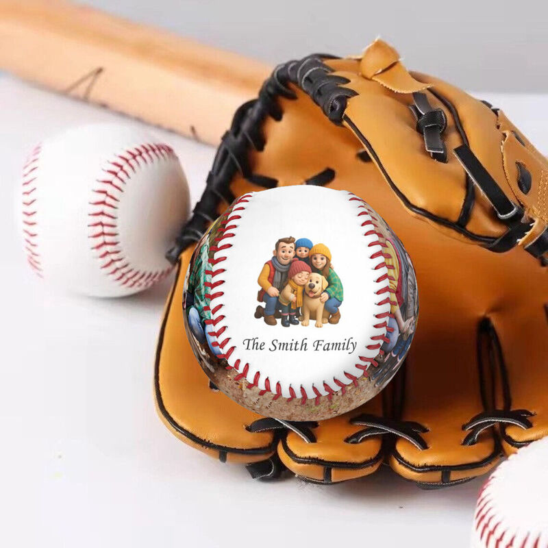 Personalized Baseball Custom Cartoon Effect Photo for a Unique Christmas Gift for Your Family