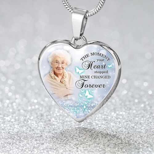 "The Moment Your Heart Stopped" Custom Photo Necklace