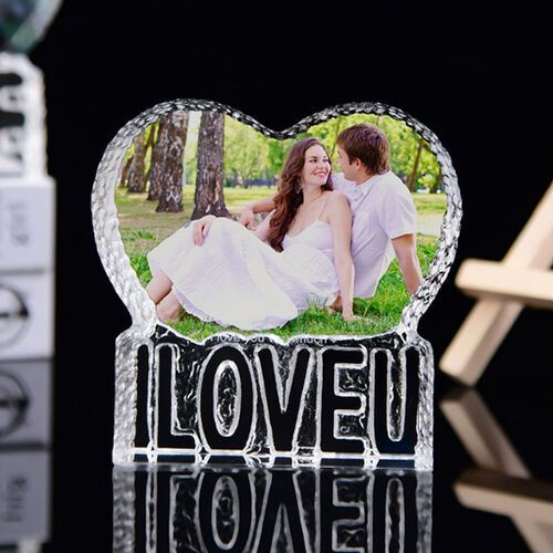 Cornice in cristallo per foto a forma di cuore personalizzata regalo per amore