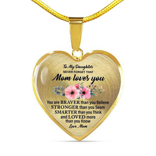 To Daughter"I will Stand By You Forever" Heart Necklace