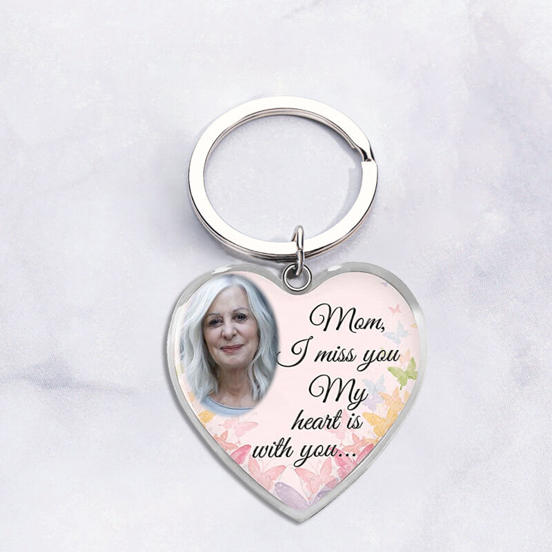 "Mom I Miss You" Custom Photo Keychain