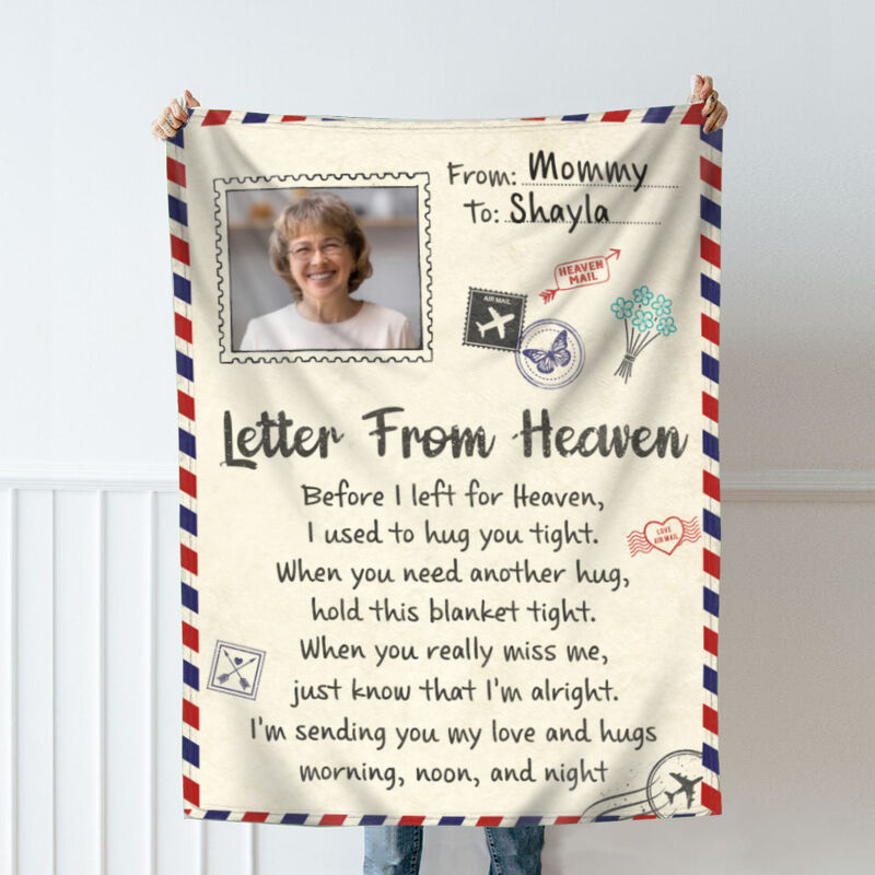 Personalized Picture Blanket with Love Letter Precious Present for Family