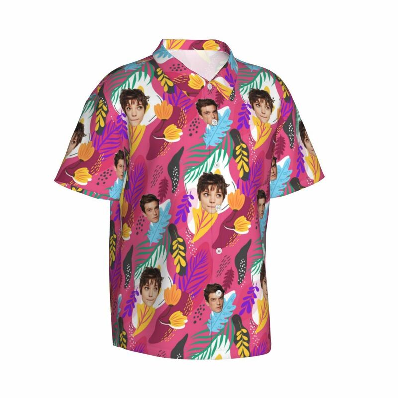 Customize Hawaiian Shirts with Couple Portrait Prints for Boyfriend