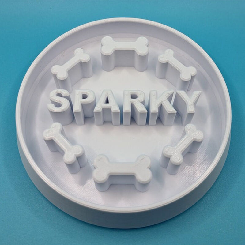 Gamelle personnalisée imprimée en 3D avec nom et os pour animaux de compagnie Cadeau pour les amoureux des animaux de compagnie