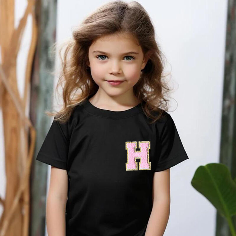 Personalized Children T-Shirt Custom Initials Simple Gift For Kids