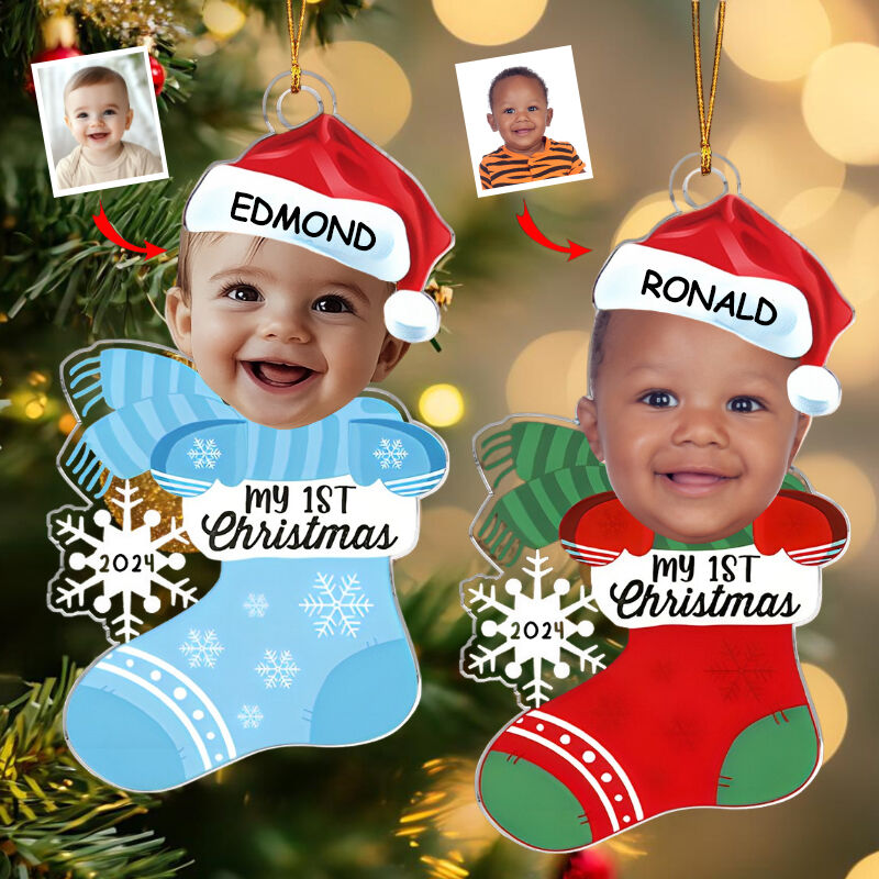 Adornos de árbol de Navidad personalizados Fotos personalizadas Regalos divertidos para bebé