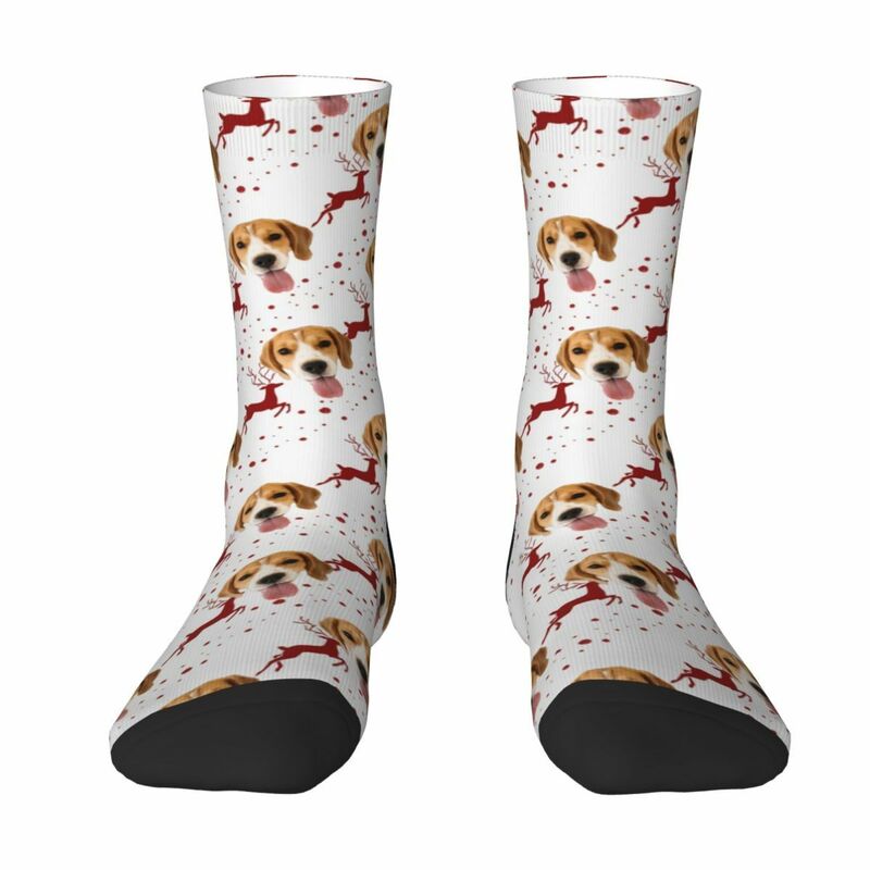 Chaussettes personnalisées avec motif d'élan Ajoutez une photo d'animal de compagnie Cadeau de Noël pour les propriétaires d'animaux de compagnie