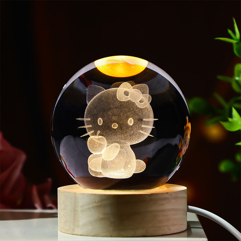 3D Carved Crystal Ball Night Light Interesting Gift for Children