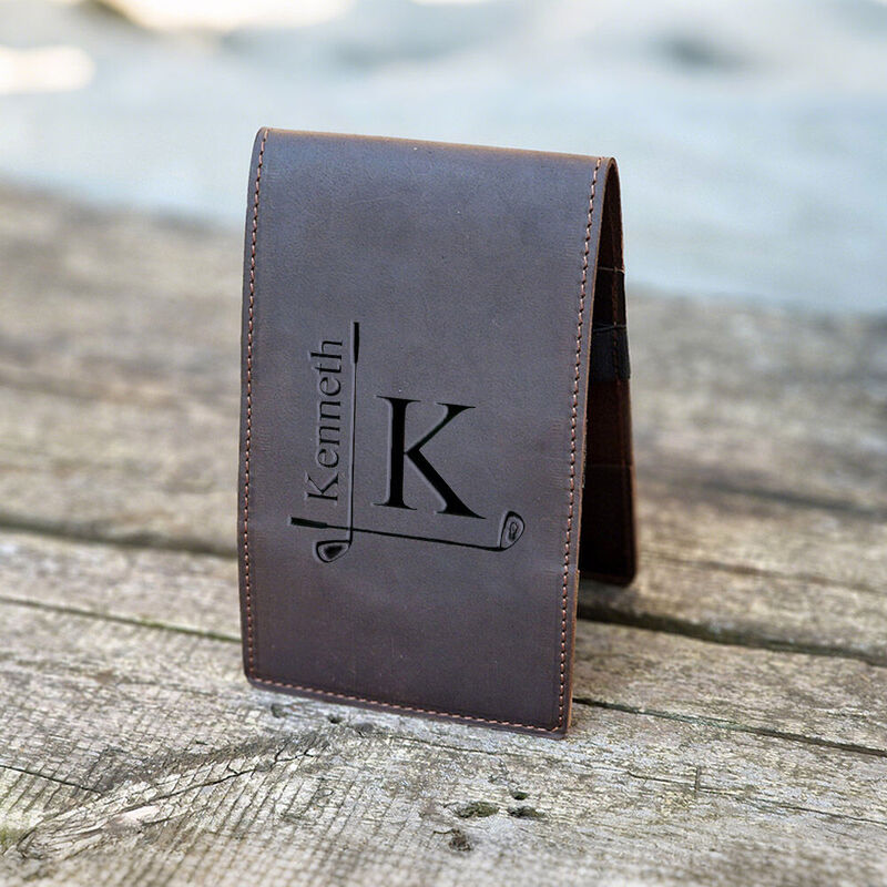 Portatarjetas de golf personalizado grabable con letra y nombre, regalo para entusiastas del golf