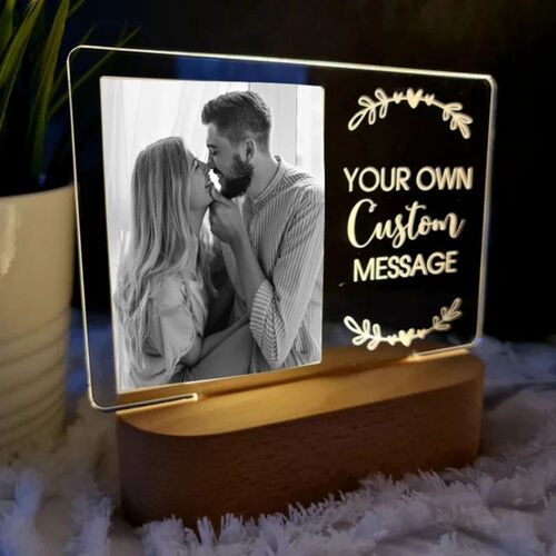 Customized Couple Photo Message LED Acrylic Night Light
