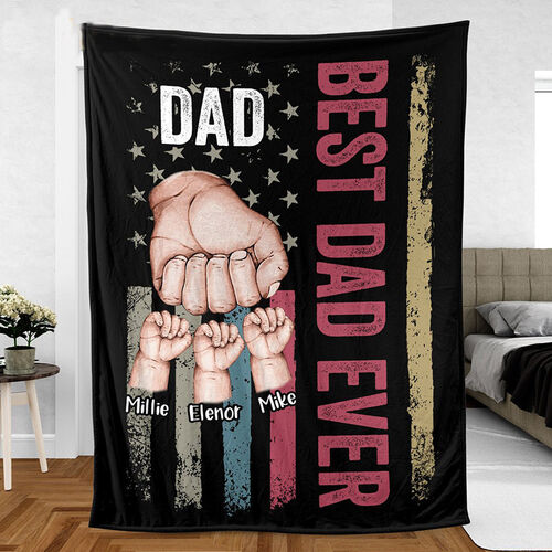 Coperta con nome personalizzato e motivo di protuberanze a mano Regalo fantastico per la festa del papà