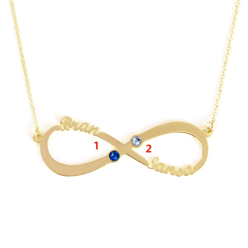"Your Soulmate" Personalized Infinity Necklace with Birthstone