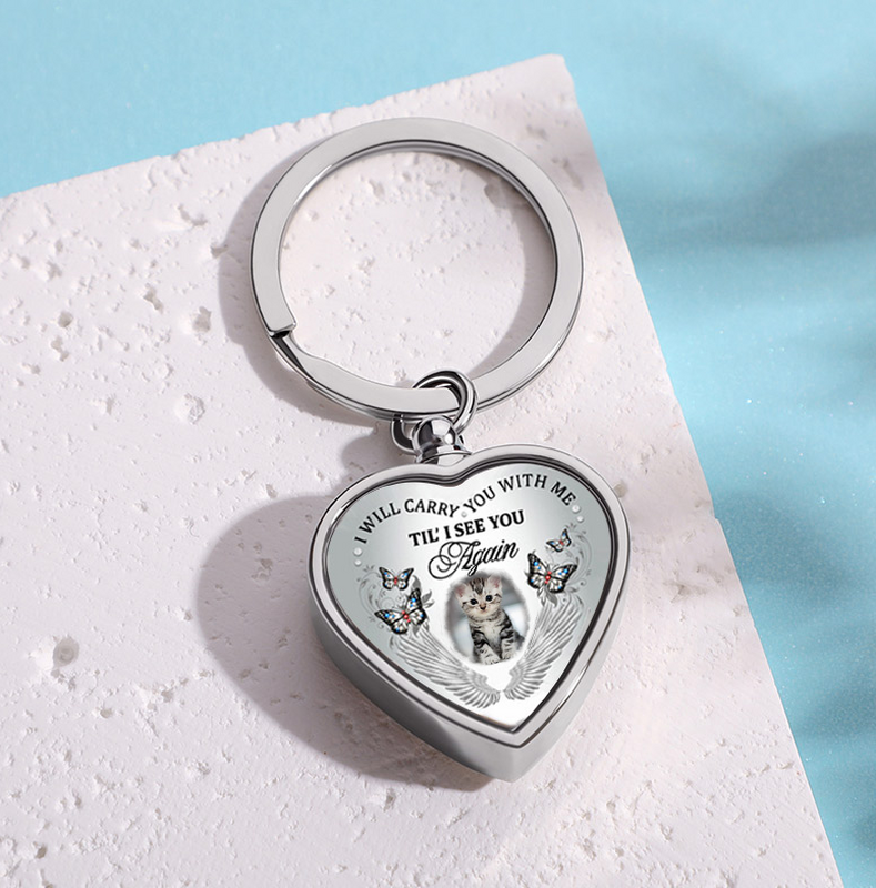 “I Will Carry You With Me Til I See You” Custom Picture Urn Keychain