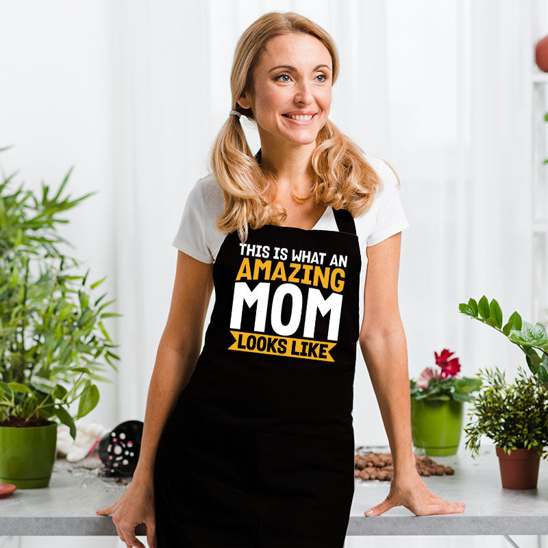 Stylish Apron for Mother "This Is What An Amazing Mom Looks Like"