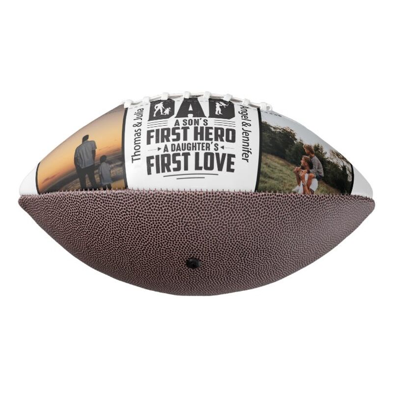 Personalized Football with Names and Photos for Dad