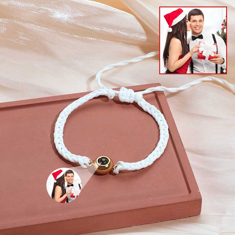 Personalized Circle Photo Projector Bracelet For Women And Men