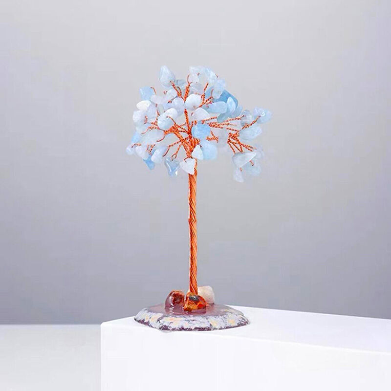 Naturligt kristallträd Agat Fortune Tree Positiv energi läkande gåva för födelsedag