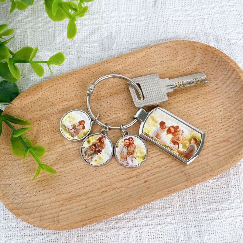 Personalisierte Foto-Schlüsselanhänger Besonderes Geschenk für die Familie