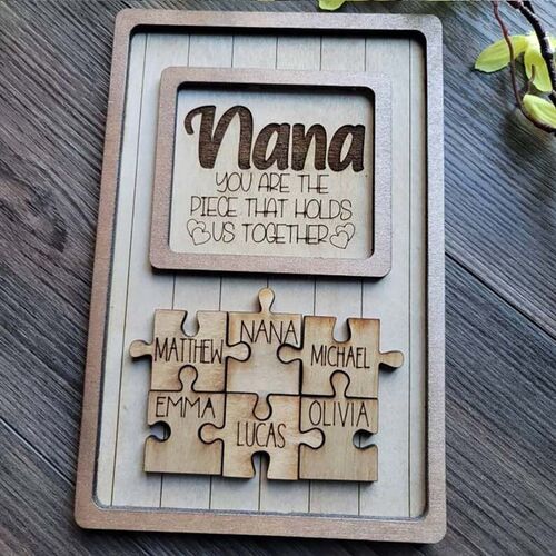 Personalized Puzzle Sign Frame With Kids Names For Nana
