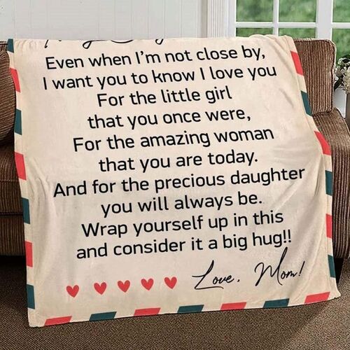 "Whenever You Feel Overwhelmed Be Brave"Love Letter Blanket Warm Gift