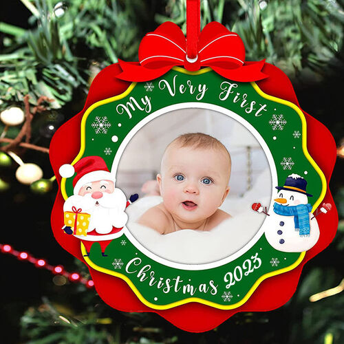 "My Very First Christmas" Personalized Christmas Picture Frame for Cute Baby