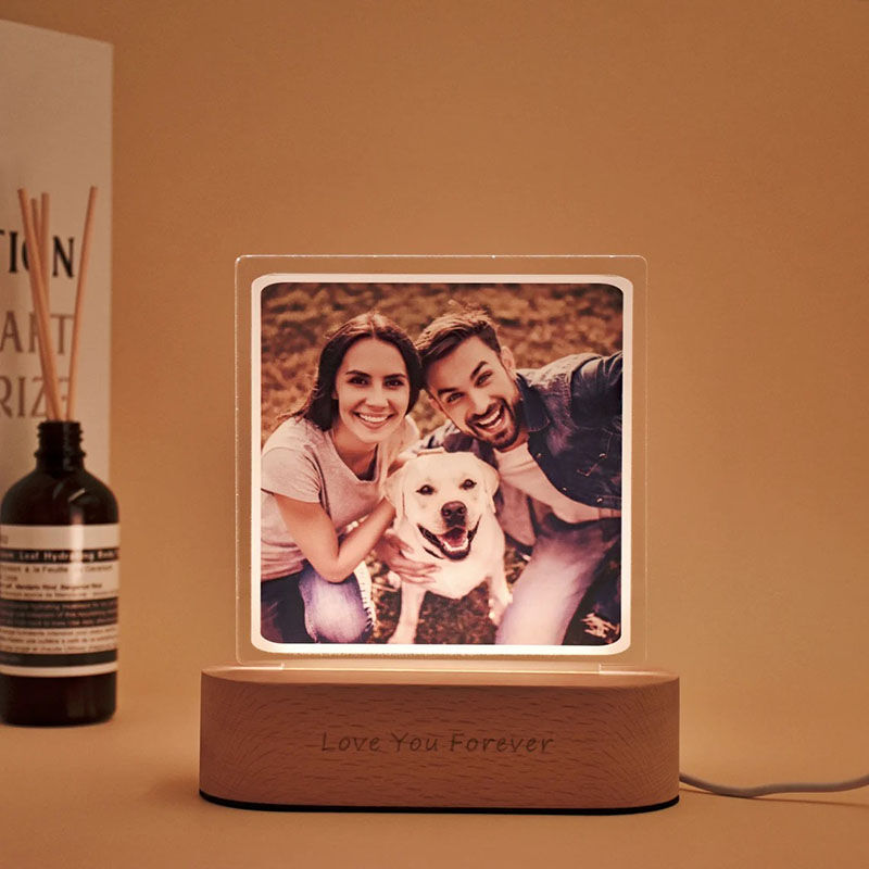 Custom Photo Acrylic Night Light Lamp for Couple