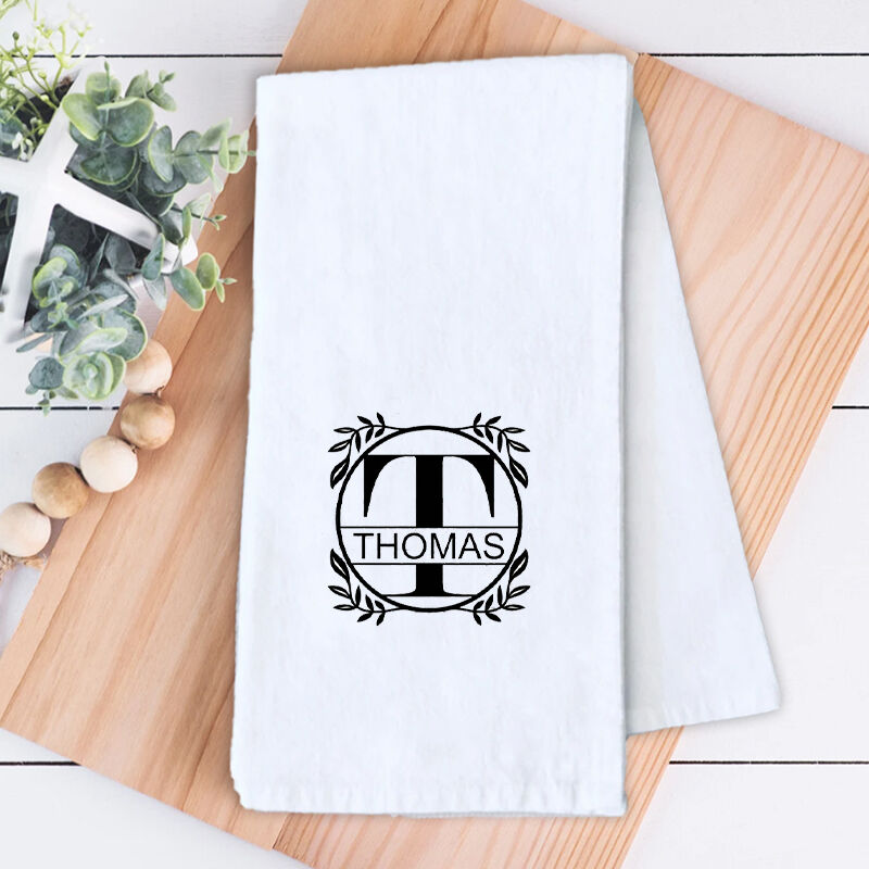 Personalized Towel with Custom Letter and Name Artistic Emblem Design Meaningful Birthday Gift