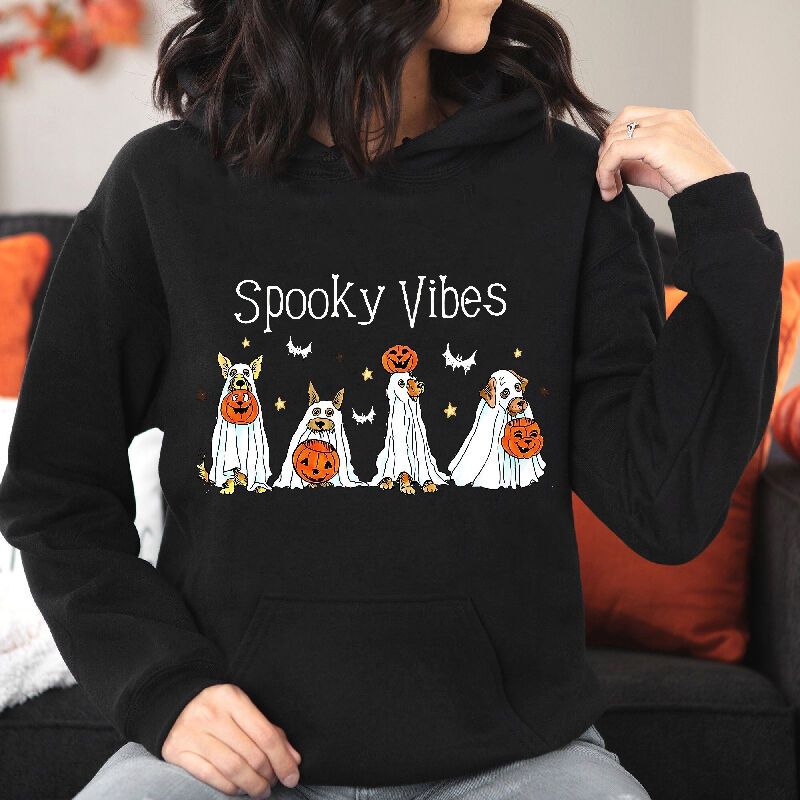 Creative Hoodie with Puppy Pattern Dressed Up As Ghost Cute Gift for Pet Lover