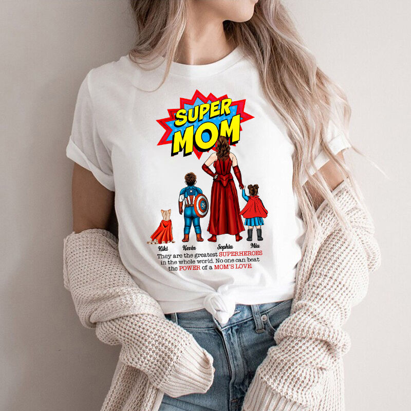 Camiseta personalizada mamá y papá son los mejores superhéroes diseño opcional gran regalo para padres