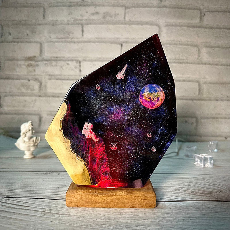 Astronaut And Interstellar Resin Night Light Unique Present for Children