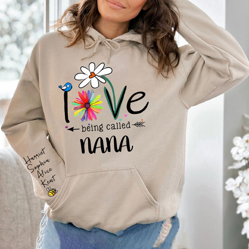 Personalized Hoodie Love Being Called Mom Custom Names Design Adorable Mother's Day Gift