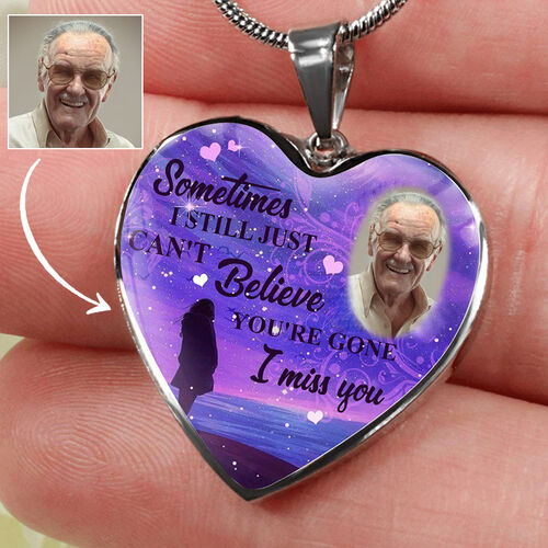 Personalized You're Gone I Miss You Memorial Photo Necklace