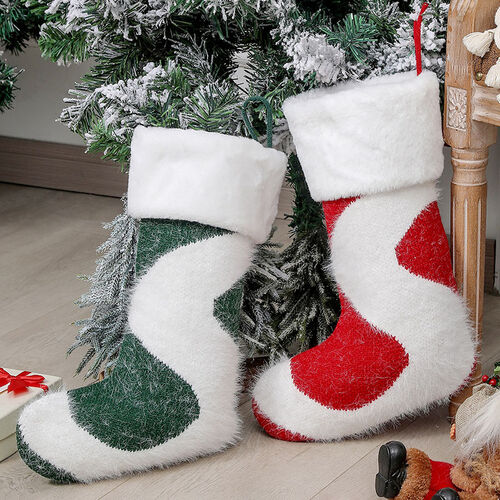 Personalized Knitted Plush Custom Name Christmas Stockings Gift for Kids