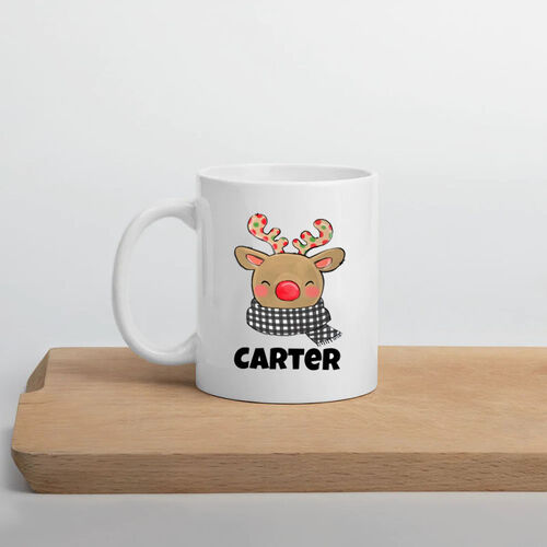 Personalized Christmas Deer Custom Name Mug for Baby