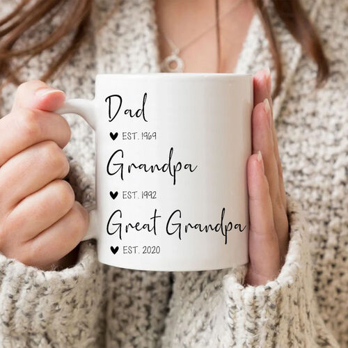 Tazza personalizzata con motivo a cuoricini Regalo elegante per il caro papà