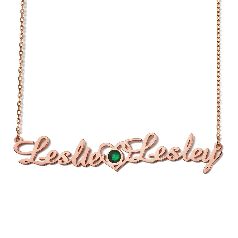 "We Are Doomed" Personalized Name Necklace with Birthstone