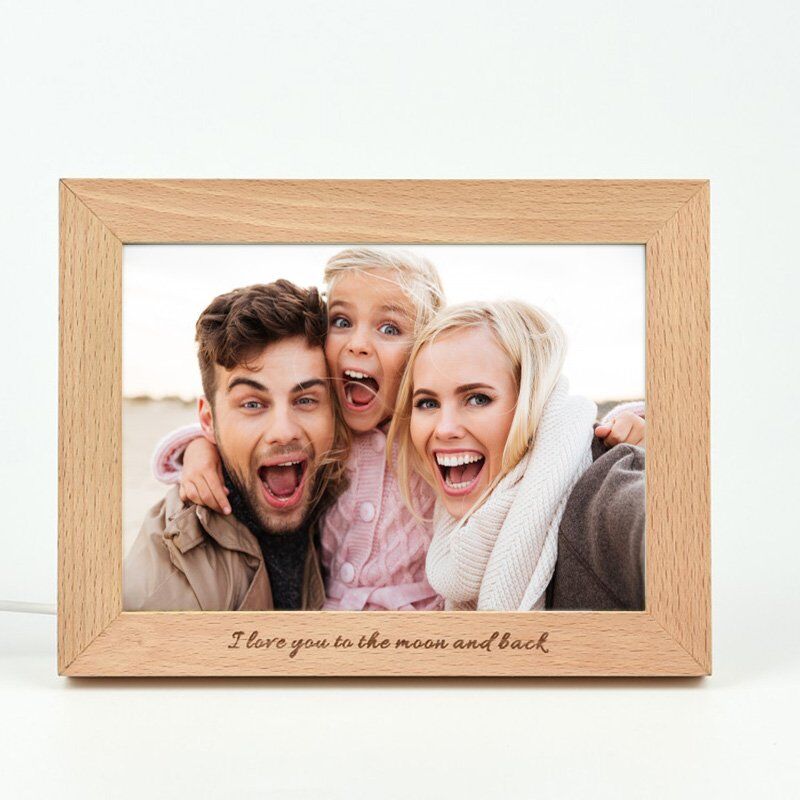 Custom Wooden Frame Photo Lamp-My Family Life-Gift For Family