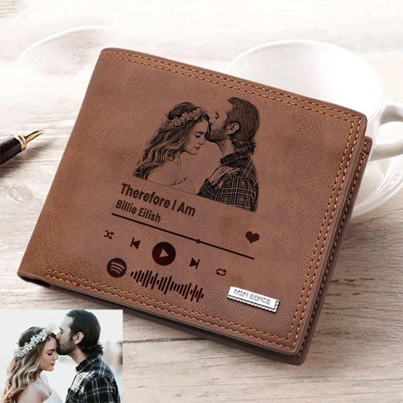 Personalized Photo Wallet with Spotify Song Cover Love You Forever