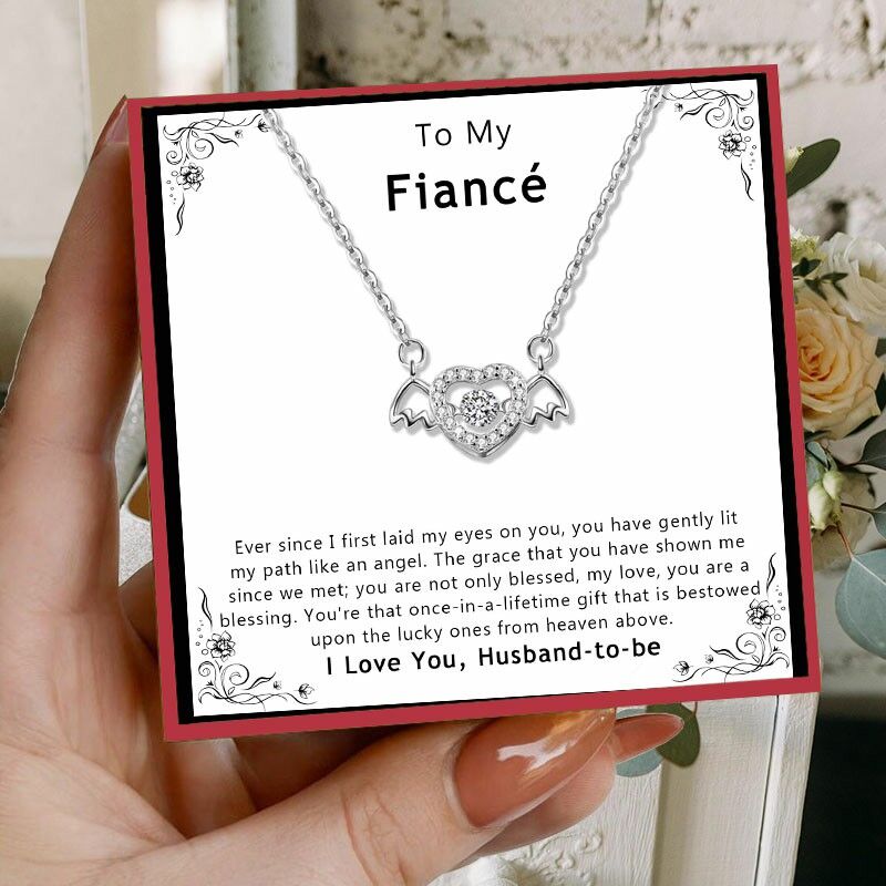 Gift for Fiancee "You're That Once-in-a-lifetime Gift That Is Bestowed Upon The Lucky Ones From Heaven" Necklace