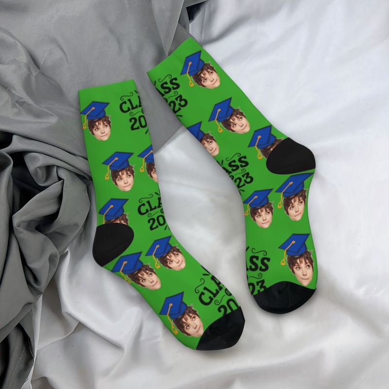 Customized Face Socks 5 Colors Add Photo As Best Graduation Gift