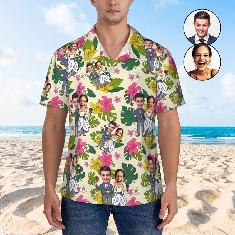 Camisas Hawaianas Personalizadas con Diseño de Flores Camisa de Playa Aloha para Hombre