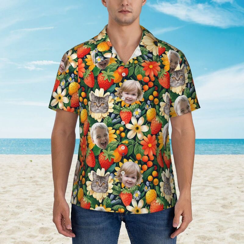 Camicia con volto personalizzato Camicia hawaiana unisex