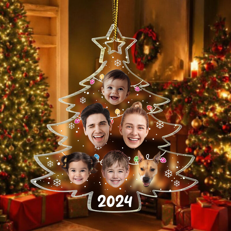 Adornos para árbol de Navidad personalizados Fotos personalizadas Regalos divertidos para la familia