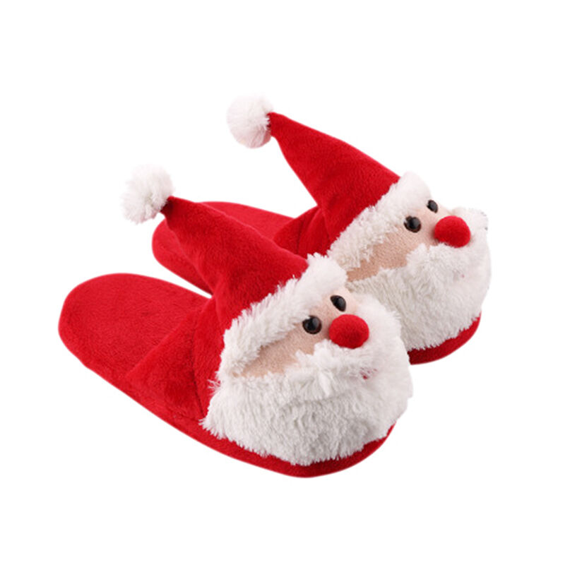 Santa Claus Cotton Slippers Indoor Warm Cute Christmas Gift for Kids and Adults